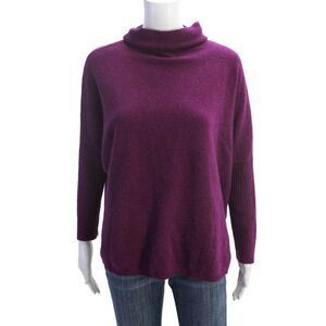 Notshy Womens Cashmere Long Sleeve Pullover Turtleneck Sweater Purple Size S/M